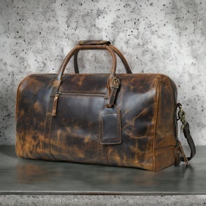Leder Reisetasche, Handgemachte Leder Weekender, Sporttasche, Urlaubs Seesack, Reisetasche, Leder Weekender Vatertagsgeschenk