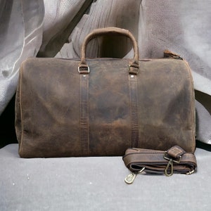 Leather Duffle Bag, Handmade Leather Weekender, Gym Bag, Vacation Duffel Bag, Travel Bag, Overnight Bag Leather Holdall groomsmen gifts