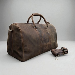 Leather Duffle Bag, Handmade Leather Weekender, Gym Bag, Vacation Duffel Bag, Travel Bag, Overnight Bag Leather Holdall groomsmen gifts