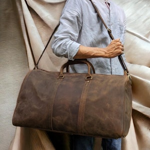 Leather Duffle Bag, Handmade Leather Weekender, Gym Bag, Vacation Duffel Bag, Travel Bag, Overnight Bag Leather Holdall groomsmen gifts