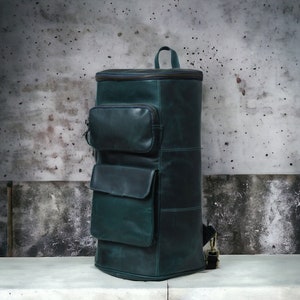 Leder Rucksack, personalisierte Reise Rucksack Rucksack, Braun Leder Roll Top Rucksack, Laptop Tasche, Unisex Tasche Vatertagsgeschenk