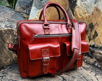 Bolsa mensageiro de couro, bolsa personalizada para laptop, bolsa de ombro, presente para homens, bolsa para escritório, pasta executiva, bolsa grande, presente para o Dia das Mães