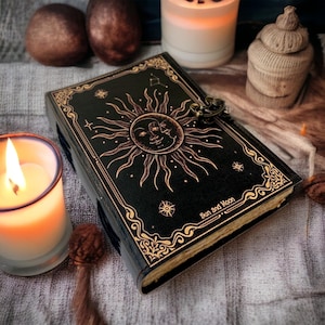 Leather Journal vintage Blank Spell Book of Shadows, Handmade Grimoire, Deckle Edge Paper Notebook,  Gift for Men & Women, fathers day gift