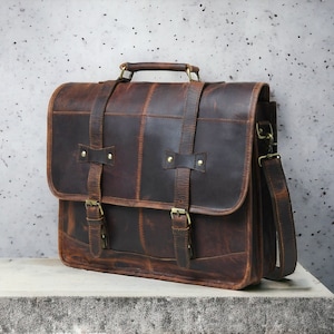 Leather messenger bag Personalized  laptop bag shoulder bag gift for men office bag work briefcase Large Satchel Christmas gifts