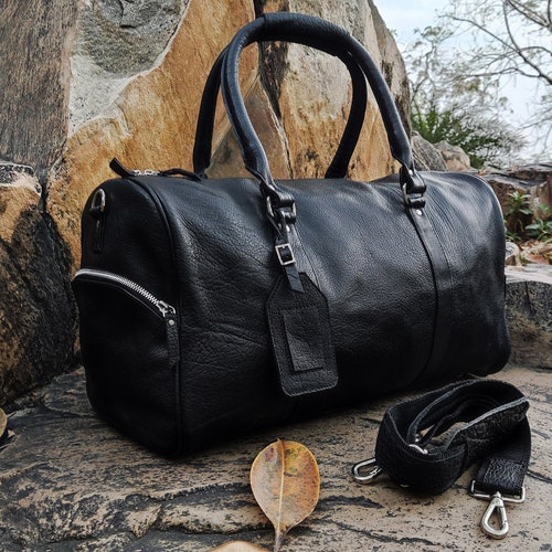 Handmade Leather Duffle Bag Large Travel Bag Men Weekender - Etsy