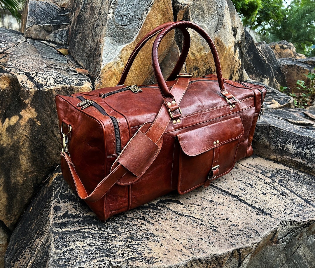Leather Duffel Bag for Men, Leather Travel Bag, Duffle Bag for Men