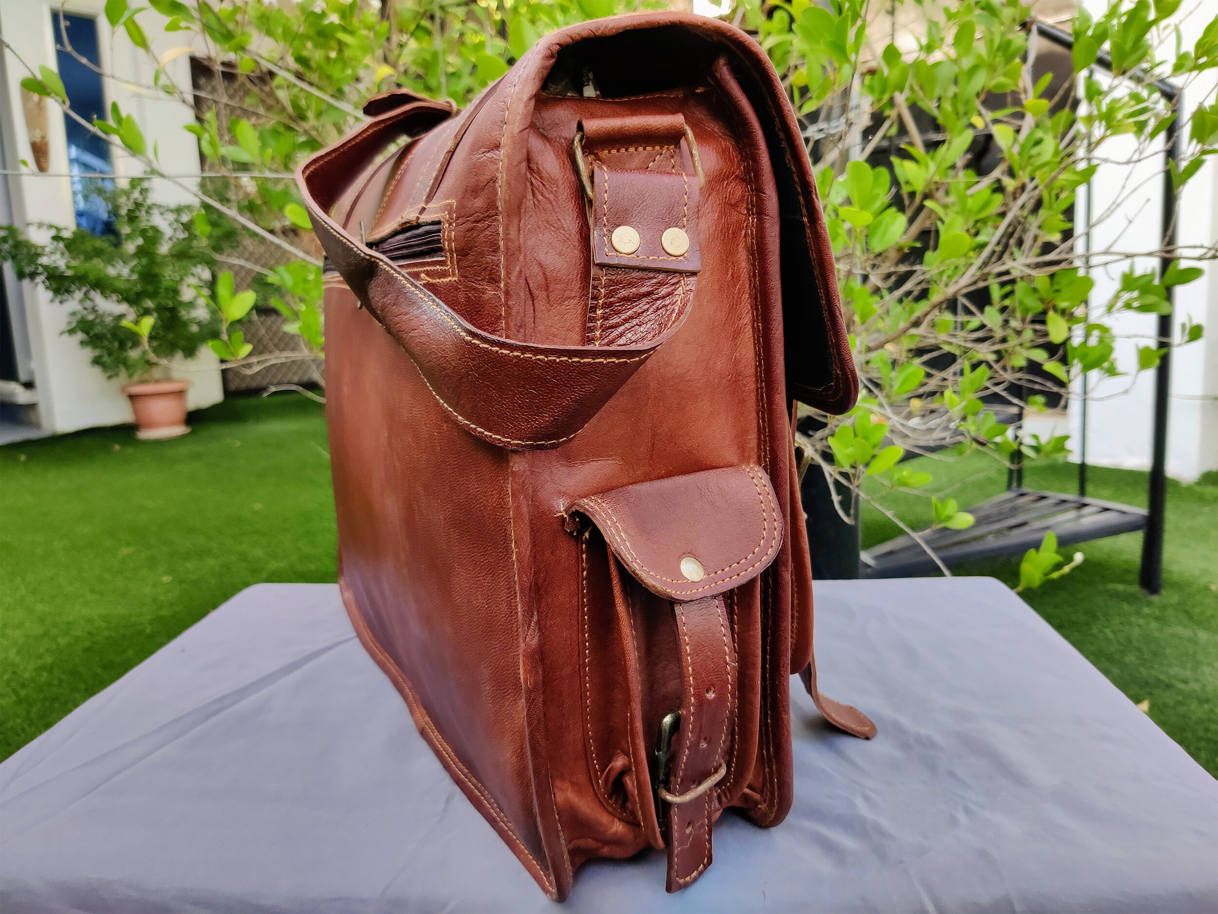 Handmade Leather Messenger Bag Personalised Laptop Bag Mens Etsy