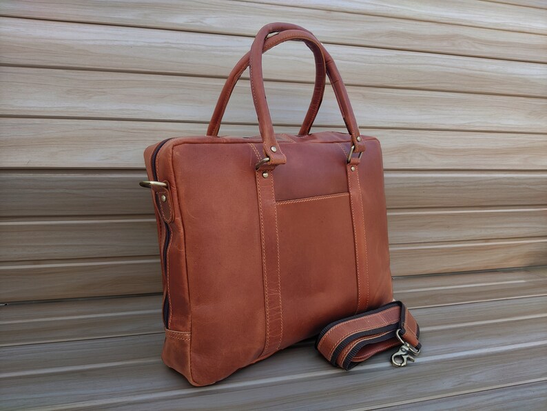 Genuine Leather Messenger Bag College Bag Laptop Bag Shoulder Etsy