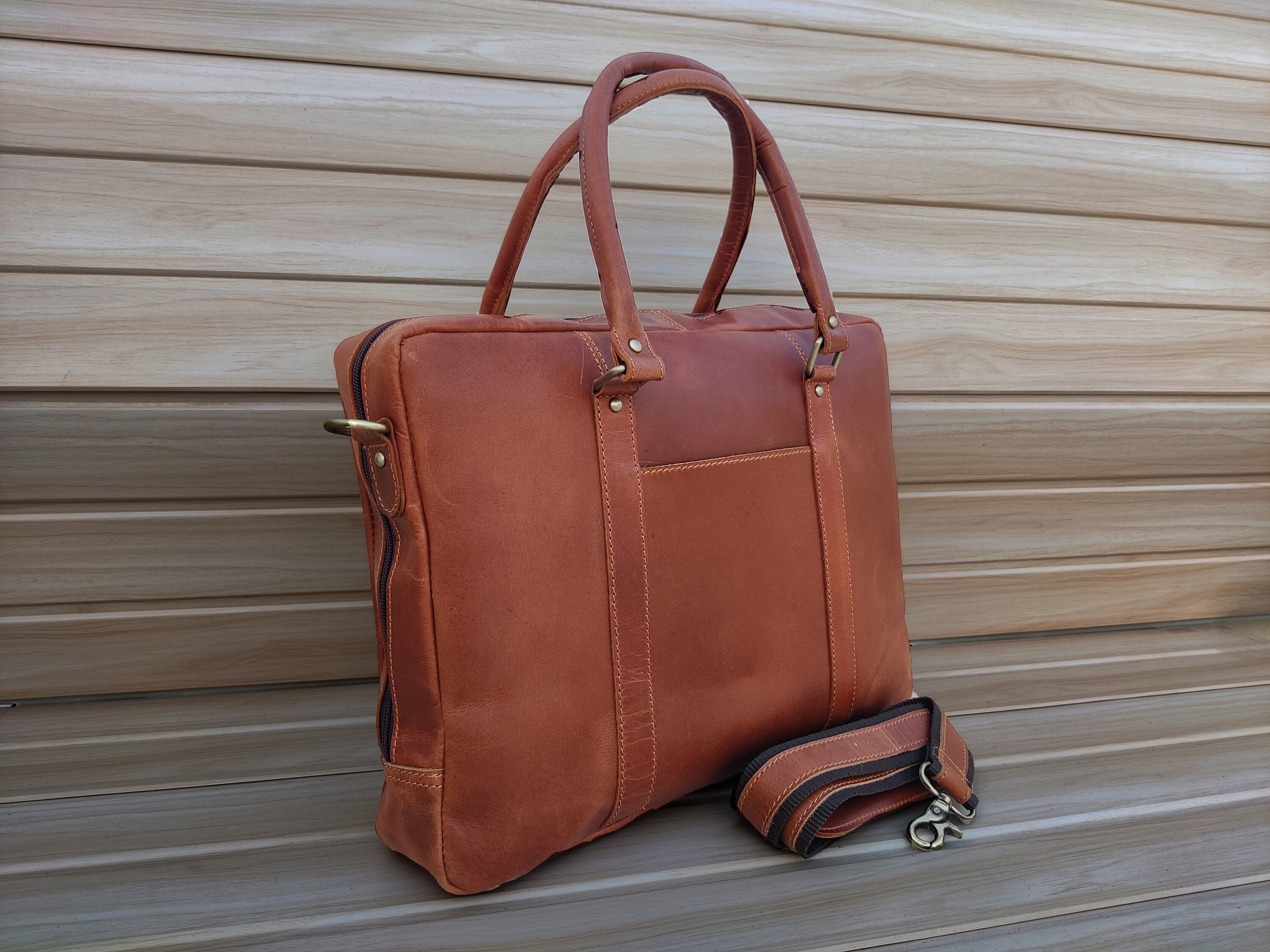 Genuine Leather Messenger Bag College Bag Laptop Bag Shoulder Etsy UK