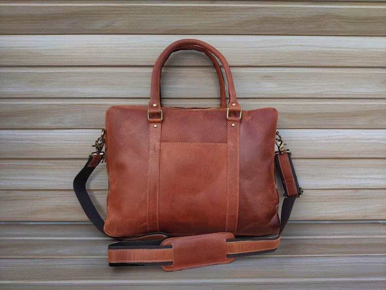 Genuine Leather Messenger Bag College Bag Laptop Bag Shoulder Etsy