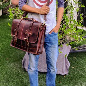 mens leather messenger bag mens leather messenger bag Briefcase Satchel Tablet Ipad Next Book computer Laptop 16" inches Leather college bag