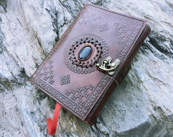 Leather Journal - Blank Celtic Spell Book Grimoire Book of Shadows  Handmade Writing Journal Gifts for Him and Her Groomsman gifts