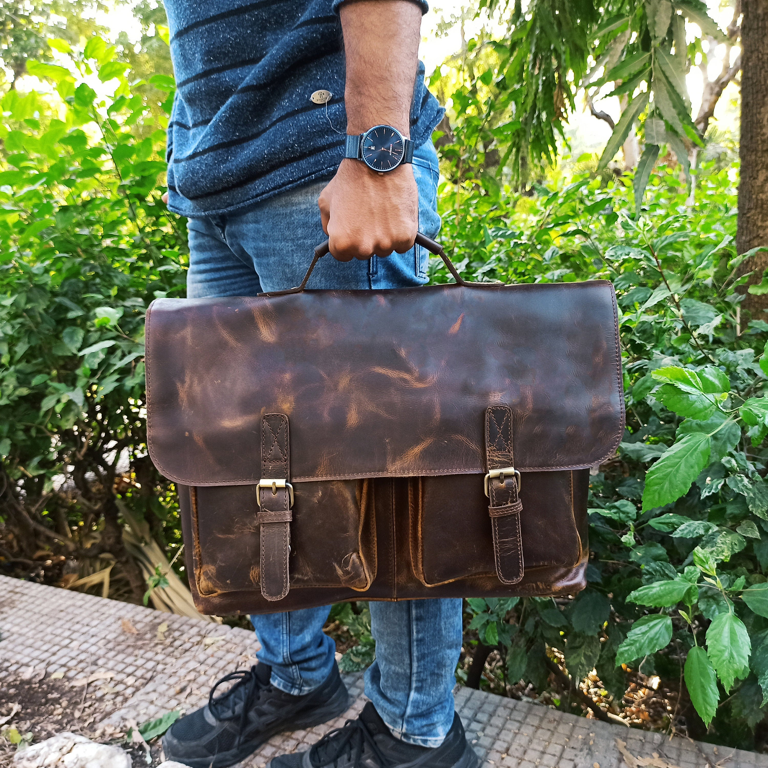 Mens leather messenger bag mens leather messenger bag Etsy