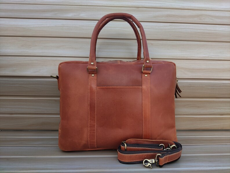 Genuine Leather Messenger Bag College Bag Laptop Bag Shoulder Etsy