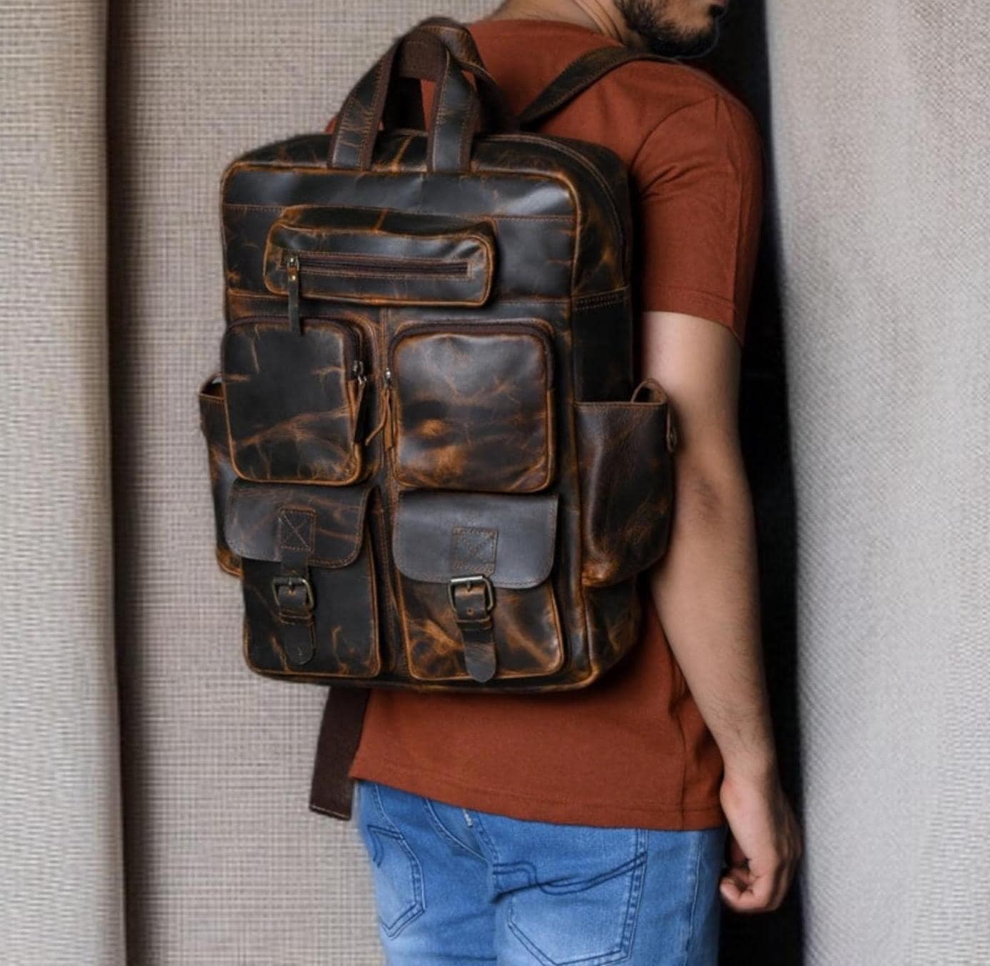 buffalo leather backpack for men Legacy inch laptops The Journeyman: A Blend of