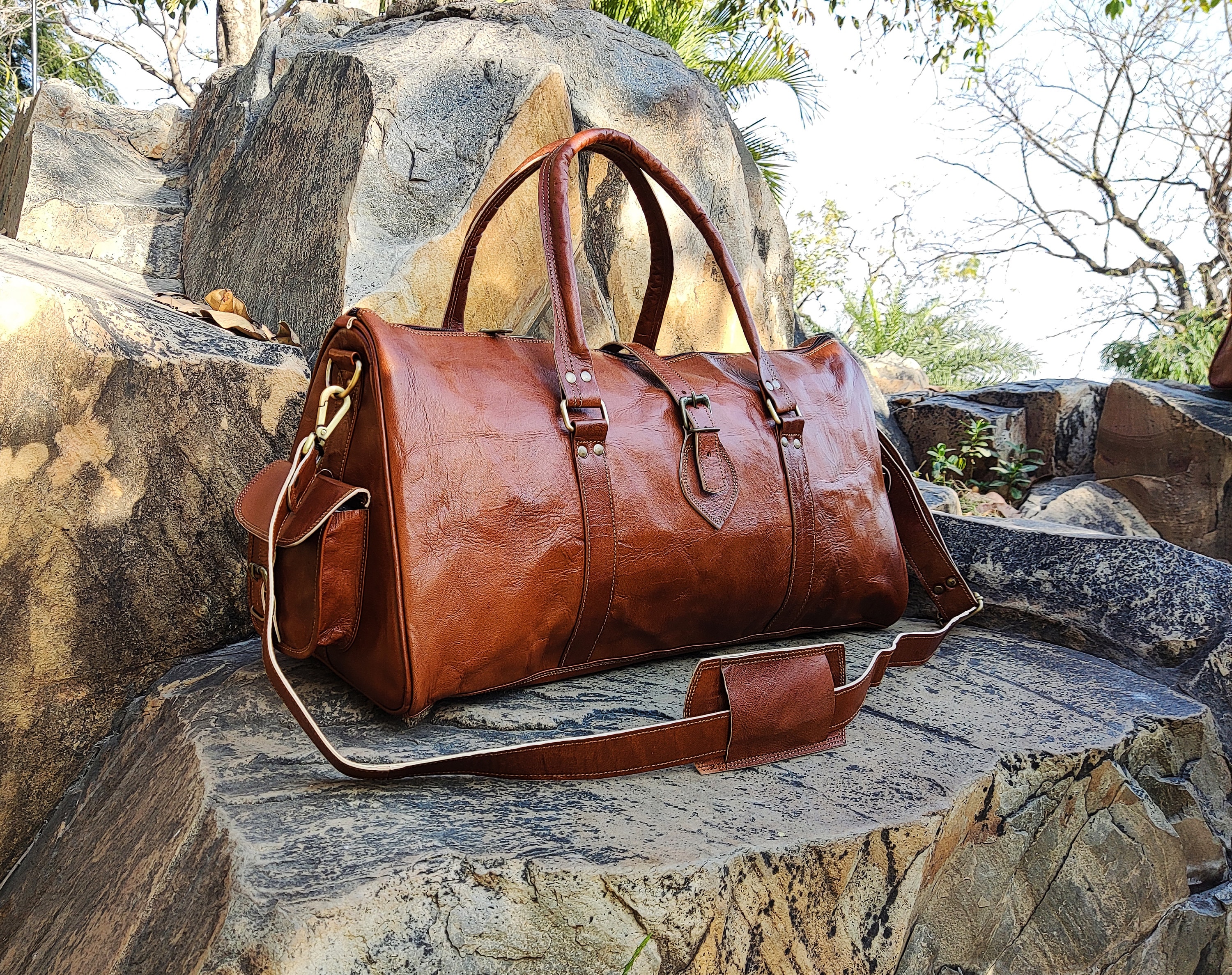 Leather Duffle Bag, Handmade Leather Weekender, Gym Bag, Vacation Duffel Bag, Travel Bag, Overnight Bag Leather Holdall Christmas gifts