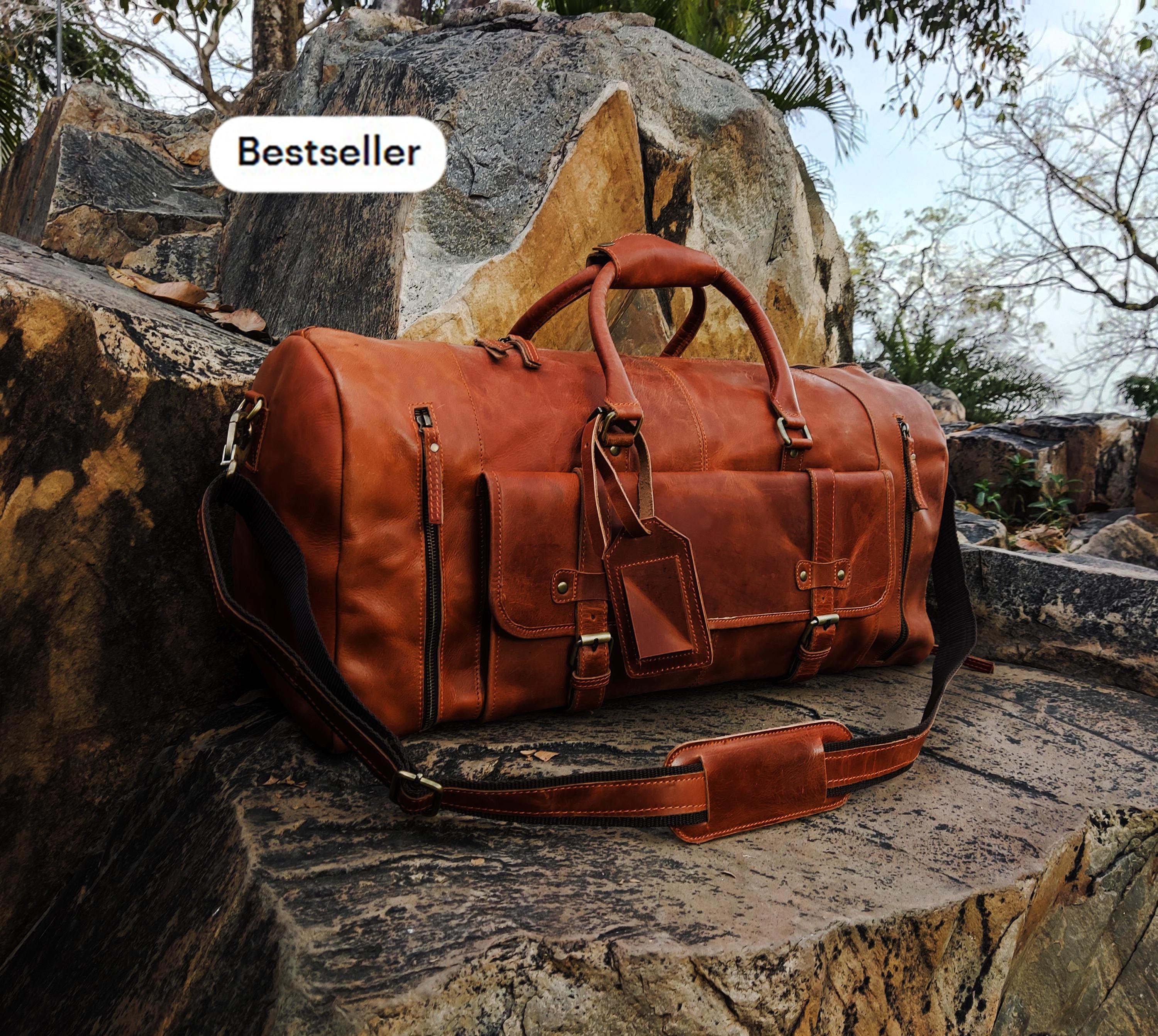 Leather Duffle Bag, Handmade Leather Weekender, Gym Bag, Vacation Duffel Bag, Travel Bag, Overnight Bag Leather Holdall Christmas gifts