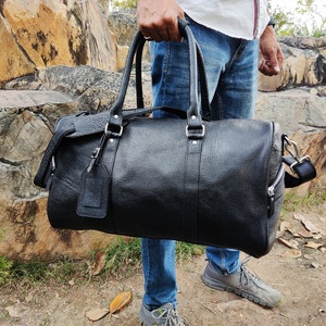 Weekend Bag, Leather Duffle Bag, Mens Leather Bag