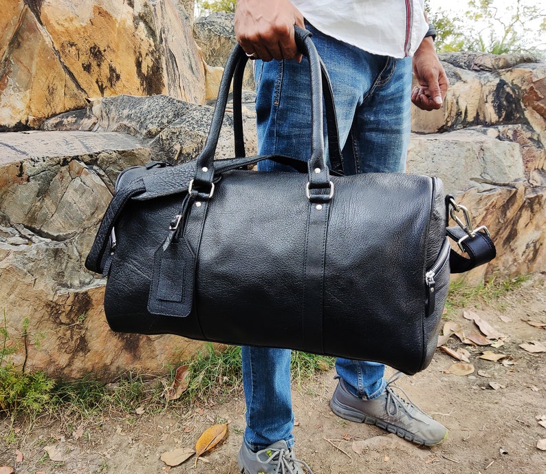 Weekend Bag, Leather Duffle Bag, Mens Leather Bag