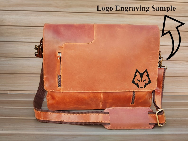 Umhängetasche aus echtem Leder, College-Tasche, Laptop-Tasche, Umhängetasche, Geschenk für Männer, Bürotasche, Arbeits-Aktentasche, große Satchel als Geschenk Logo Emboss