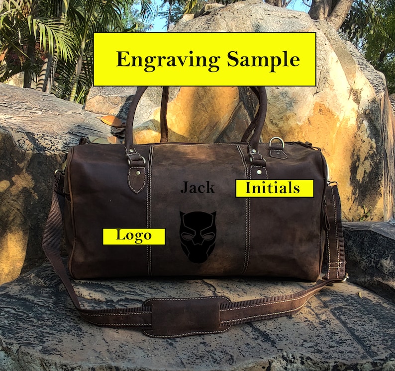 Leather Duffle Bag Handmade Leather Weekender Gym Bag Etsy