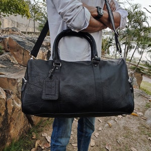 Weekend Bag, Leather Duffle Bag, Mens Leather Bag