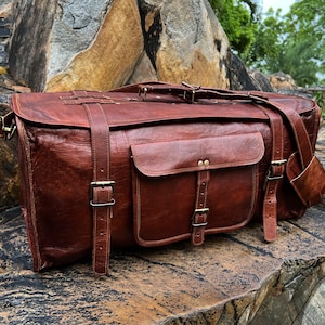 Leder Reisetasche, Handgemachte Leder Weekender, Sporttasche, Urlaubs Seesack, Reisetasche, Leder Weekender Vatertagsgeschenk