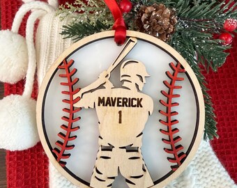 Ornamento da baseball, regali personalizzati da baseball, ornamento natalizio sportivo, ornamento inciso, regali da baseball, ornamento personalizzato, squadra sportiva