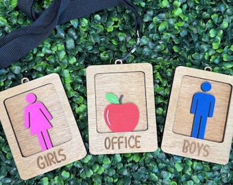School Hall Pass, Restroom Pass, Bathroom Pass, Office Pass, Back to School, Classroom Accessories, Organization, Teacher Accessories