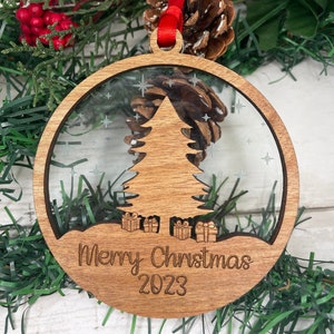 Merry Christmas Ornament, Personalized Christmas Ornament, Dated Family Christmas Ornament, Engraved Ornament, Custom Ornament