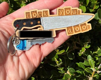 Portachiavi Murderino, Portachiavi del mio podcast preferito, Amante dei veri crimini, Portachiavi "Chiudi la porta a chiave", Regali di Natale, Accessori per auto, Rimani sexy