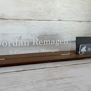 Personalized Name Plate, Custom Office Sign, Desk Name Plate, Wooden Name Plate, Acrylic Name Plate, Business Card Holder, Gift for Husband image 6