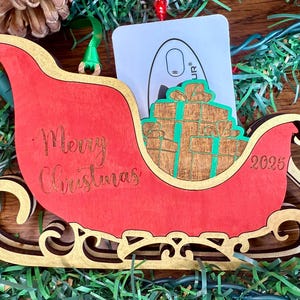 Porta carte regalo di Natale, Porta carte regalo di Babbo Natale, Idee regalo in denaro, Porta carte regalo inciso, Idee per carte regalo, Carta regalo di Natale