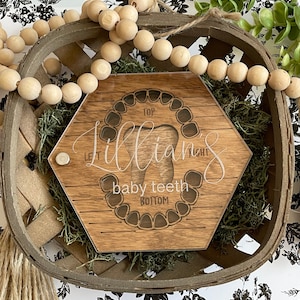 Caja de recuerdo de dientes, soporte para dientes, caja de madera para dientes de leche, caja para guardar dientes de leche, bandeja para el hada de los dientes, regalo para baby shower, regalo para el ahijado,