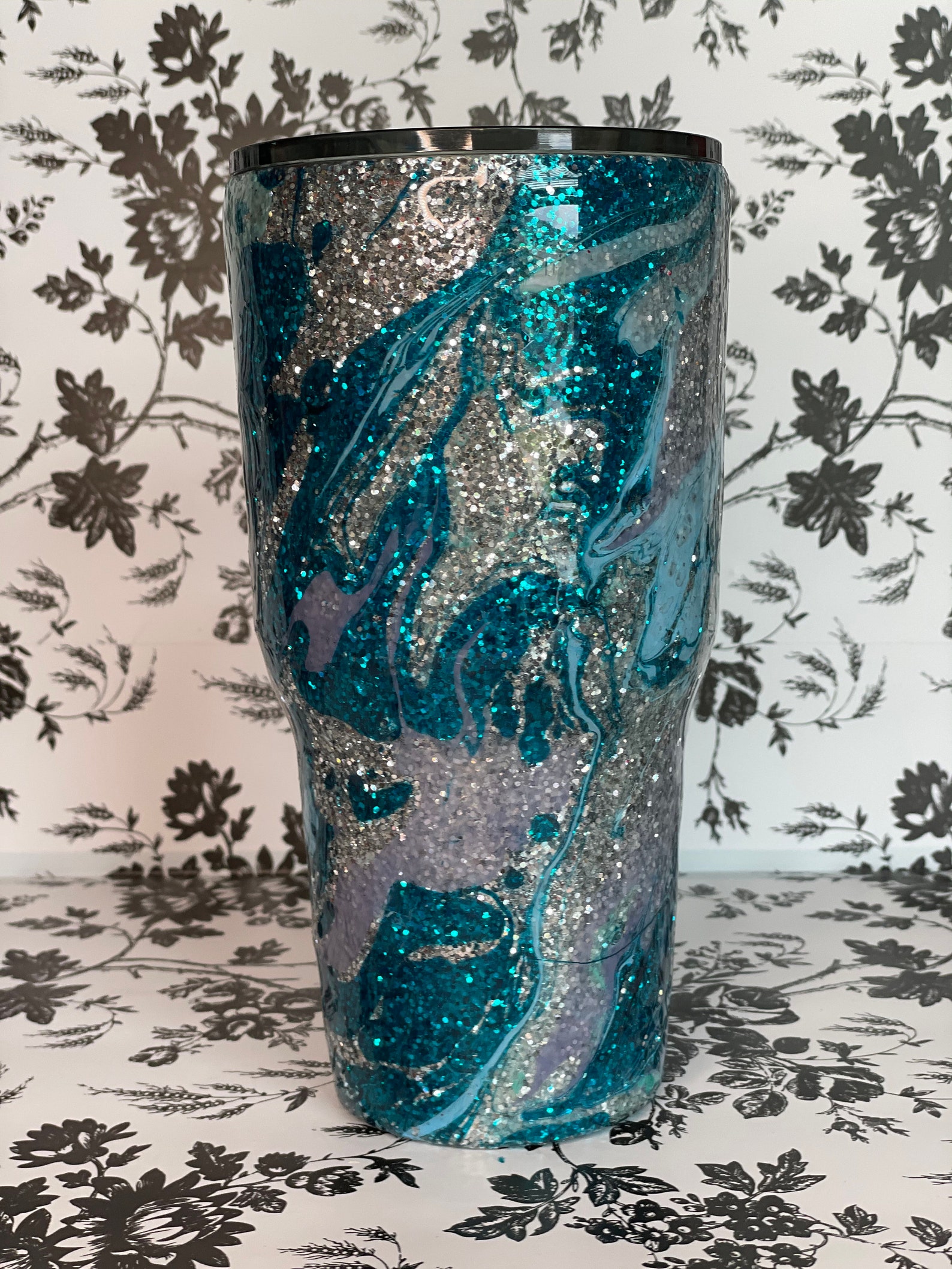 Hydro Dip Tumbler Glitter Tumbler Sparkly Tumbler Stainless Etsy