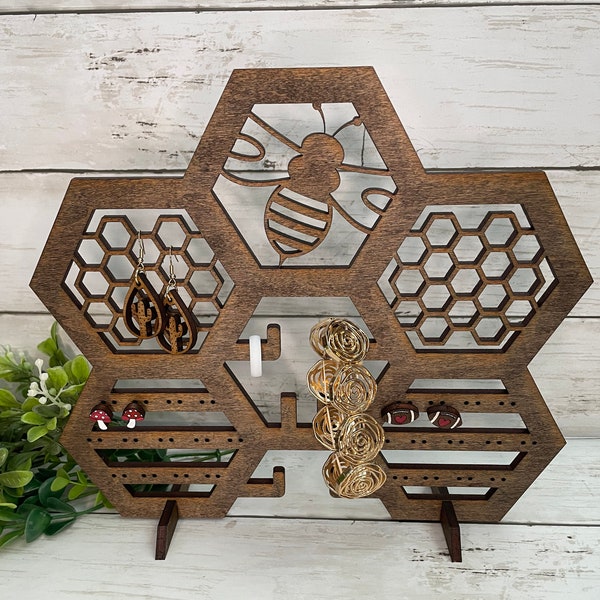 Jewelry Stand, Jewelry Stand Display, Honeycomb Jewelry, Bee Jewelry, Jewelry Stand for Earrings, Gifts for Mom, Gifts for Daughter