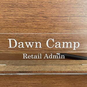 Personalized Name Plate, Custom Office Sign, Desk Name Plate, Wooden Name Plate, Acrylic Name Plate, Business Card Holder, Gift for Husband image 9