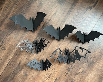 Wooden Bats, Spooky Home Decor, Halloween Bats, Halloween Decor, 3D Halloween Decorations, Spooky Season, Black Bats