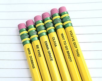 Lápices personalizados Ticonderoga, Lápices personalizados para la escuela, Regreso a la escuela, Lápices grabados, Útiles escolares, Lápices personalizados,