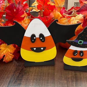 Candy Corn Shelf Sitter, Candy Corn Decor, Halloween Dekorationen, Herbst Tischdekoration, DIY Paint Kit, Kinder Bastelset, Herbst Shelf Sitter