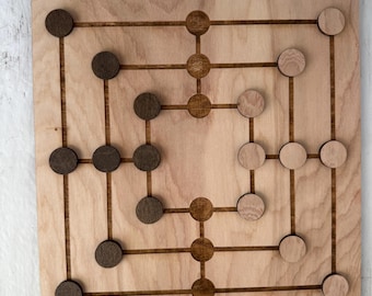 9 Heren Morris, Houten Bordspellen, Familiespelavond, Gepersonaliseerd Spel, Cadeau voor Grootouders, Strategisch Spel, Oude Spellen