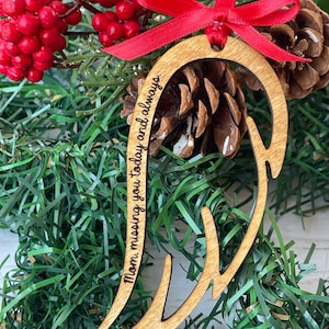 SVG, Remembrance Ornament, Glowforge Tested, Bereavement Ornament SVG, Glowforge file, Glowforge SVG, Laser File, Angel Wing Ornament