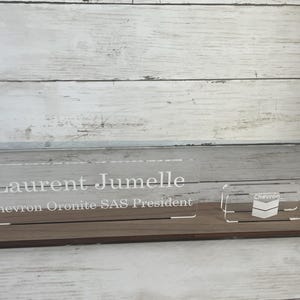 Personalized Name Plate, Custom Office Sign, Desk Name Plate, Wooden Name Plate, Acrylic Name Plate, Business Card Holder, Gift for Husband image 8