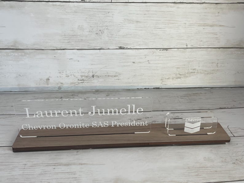 Personalized Name Plate, Custom Office Sign, Desk Name Plate, Wooden Name Plate, Acrylic Name Plate, Business Card Holder, Gift for Husband image 8