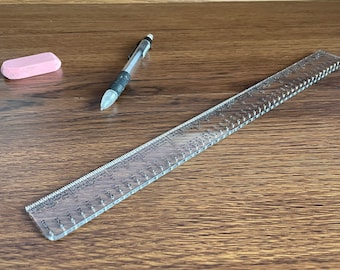 Regla para manualidades, regla láser, regla decimal, regla para ingenieros, regla para hacer círculos, regla acrílica, regalo para artesanos, regalo para calcetines, regla no fraccionaria