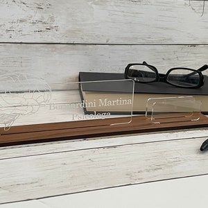 Personalized Name Plate, Custom Office Sign, Desk Name Plate, Wooden Name Plate, Acrylic Name Plate, Business Card Holder, Gift for Husband image 7