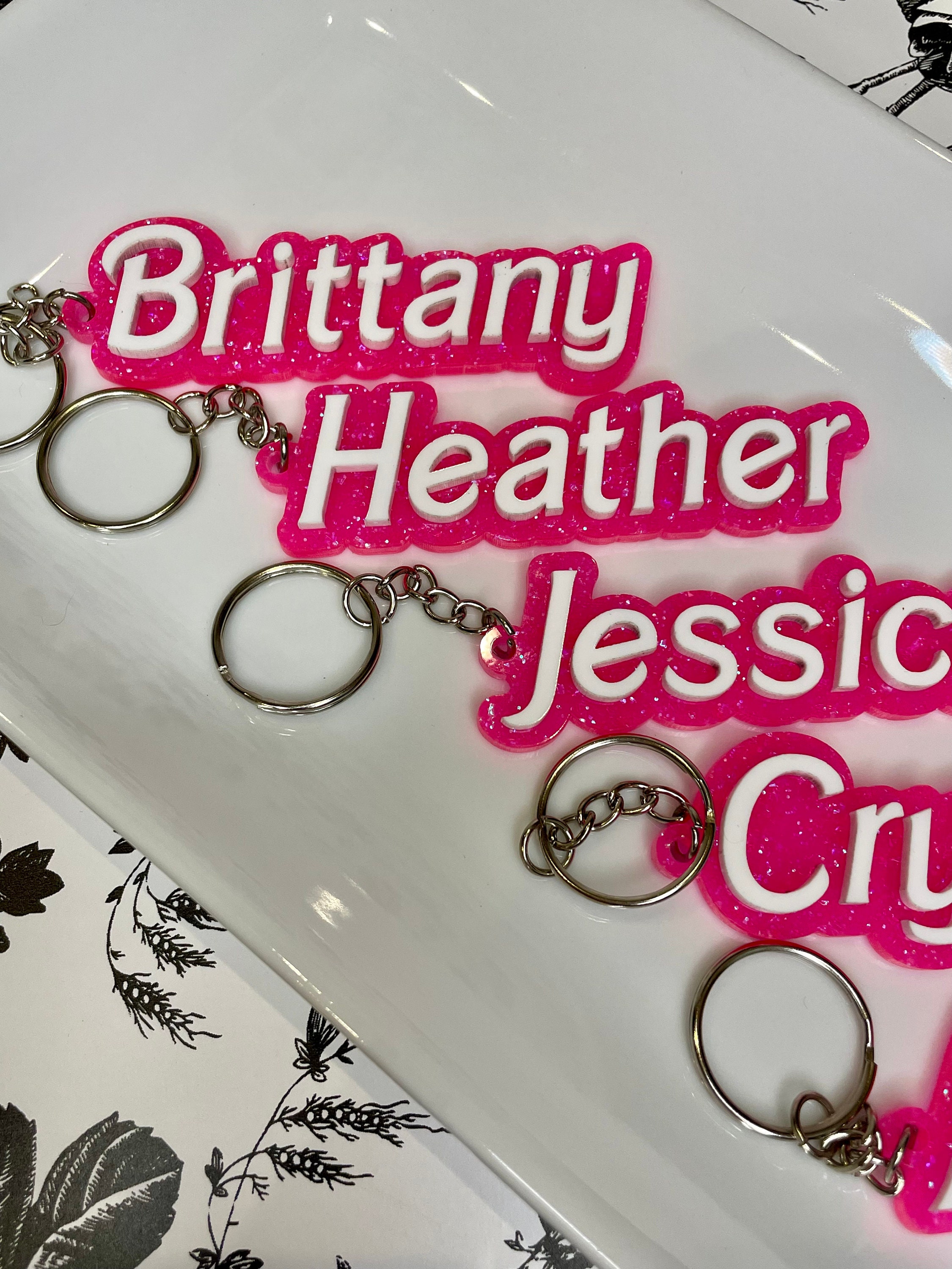 Custom Pink Keychain, Personalized Keychain, Mother's Day Gift ...
