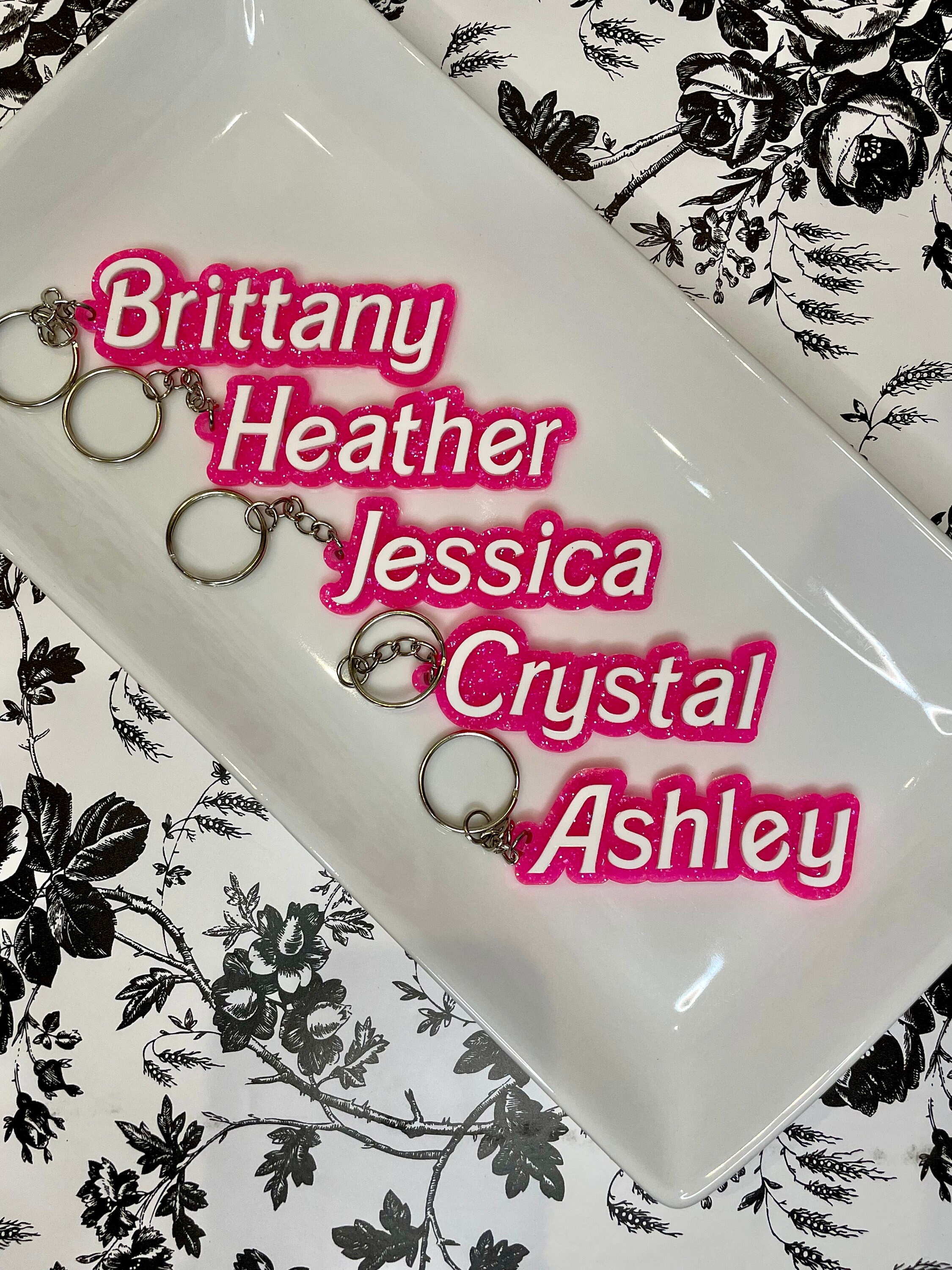 Custom Pink Keychain, Personalized Keychain, Mother's Day Gift ...