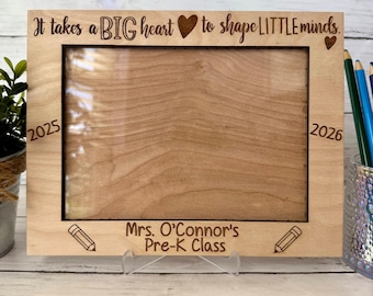 Fotolijst voor het schooljaar, cadeau voor de leerkracht, fotolijst voor de kleuterschoolafsluiting, gepersonaliseerde fotolijst, fotolijst voor de klas