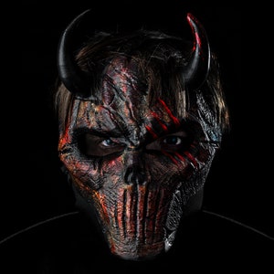 devil skull mask, cosplay diablo mask, 3d demon printed mask, halloween scary mask,  horror mask, gift for him, ukraine seller